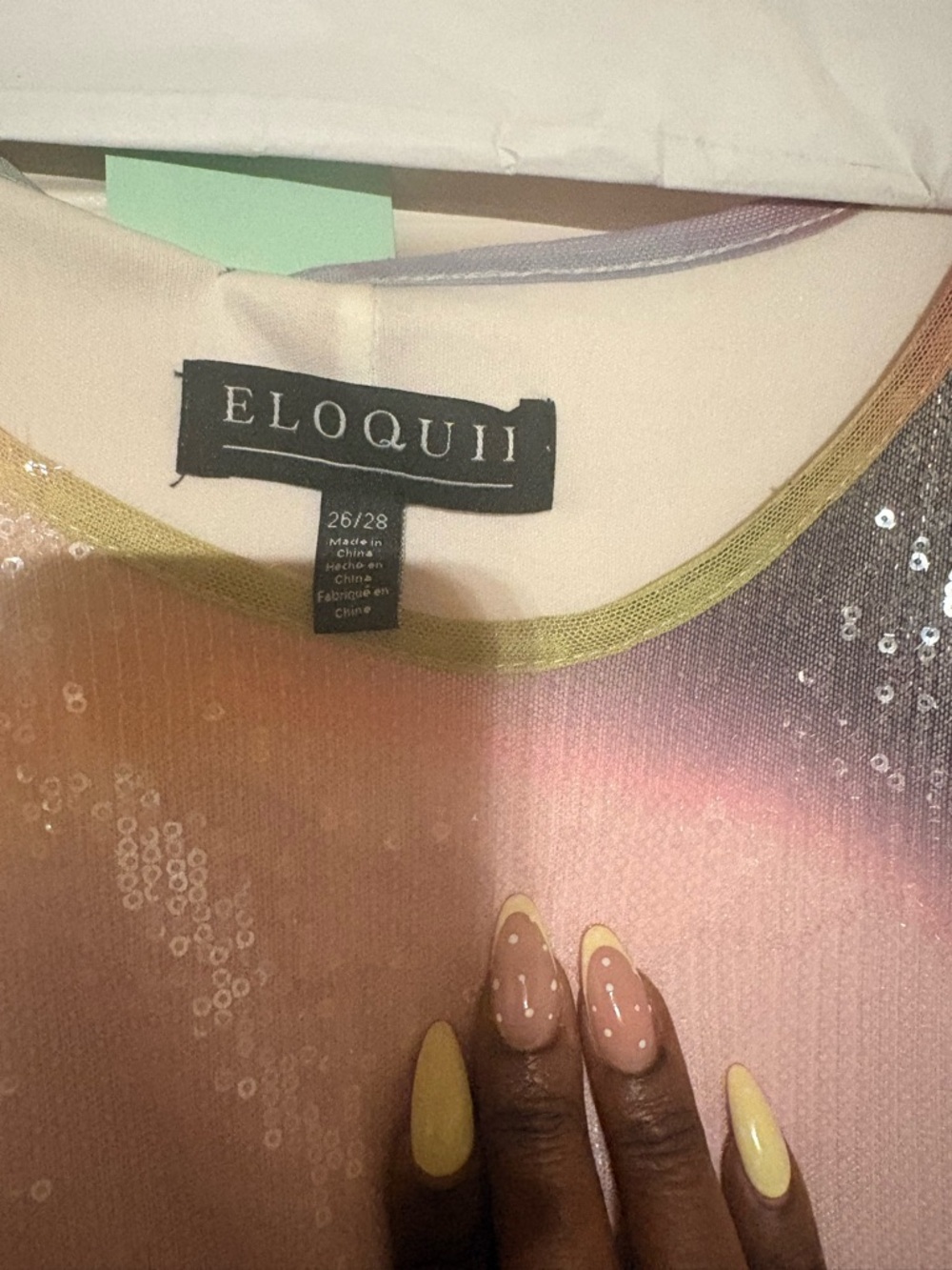 Eloquii Pastel Multi-Color Sequin Midi Dress - Picture 4 of 5